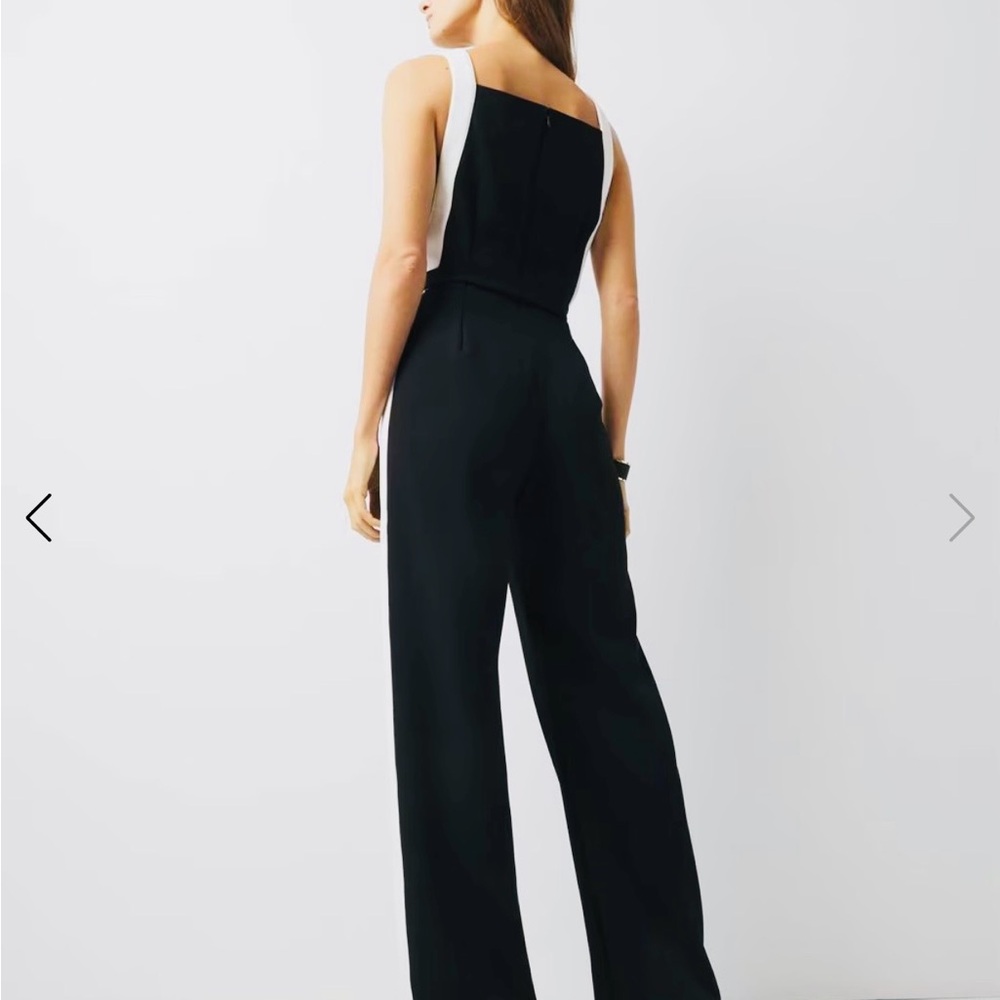 White House Black Market Black Jumpsuit with White Accents - Picture 4 of 6